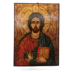 Icona rumena Cristo Pantocrator  cm. 29x40