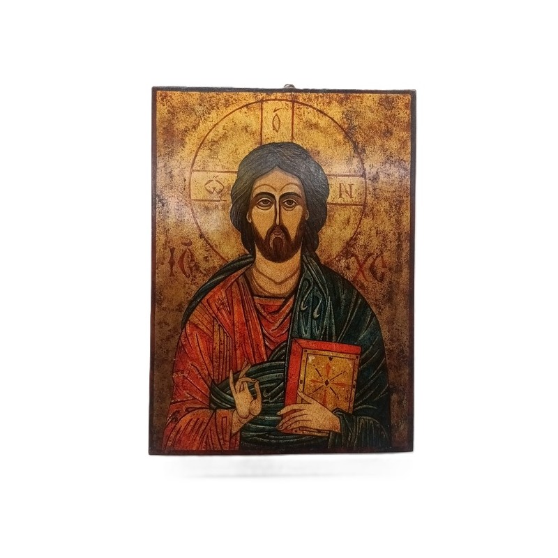 Icona rumena Cristo Pantocrator  cm. 29x40