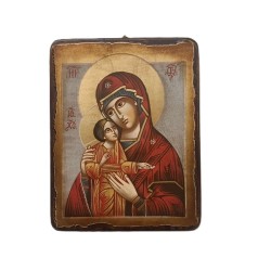 Icona rumena "Madre di Dio Hodighitria-Smolenskaja" cm. 14x18