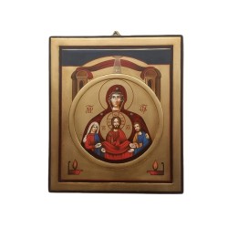 Icona rumena Vergine dell'Alleanza "Icona degli Sposi" diipinta su legno  cm. 23x28