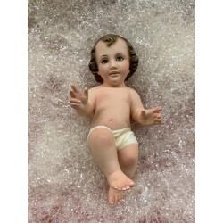 Gesù Bambino in gesso con occhi di vetro cm.20