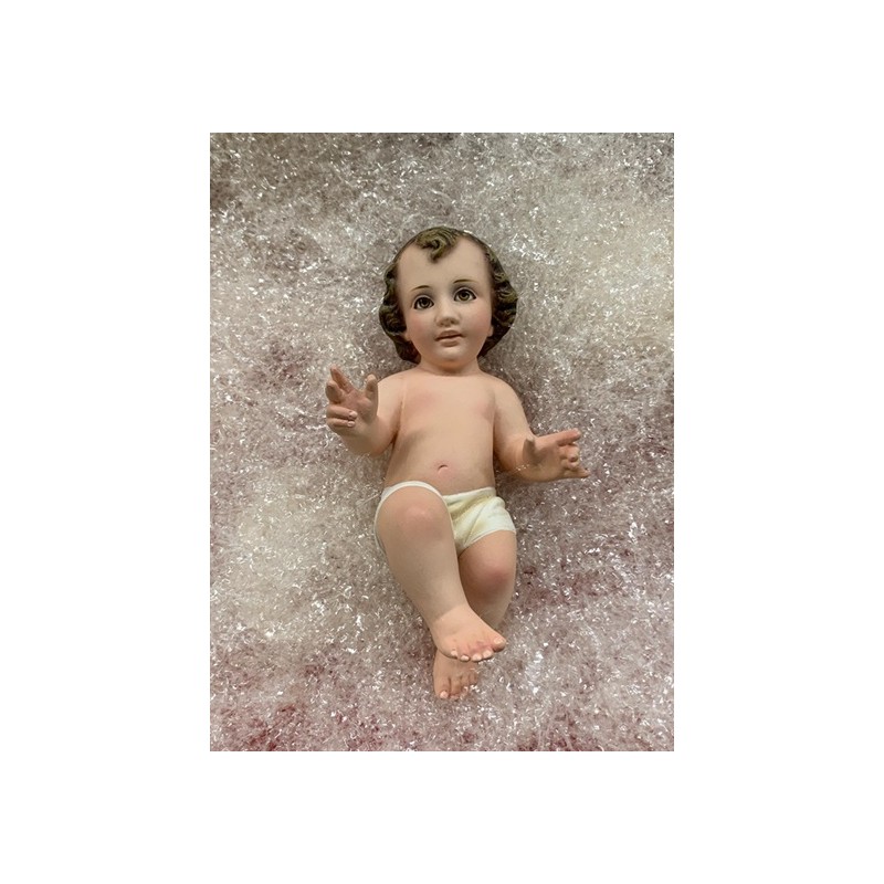 Gesù Bambino in gesso con occhi di vetro cm.20