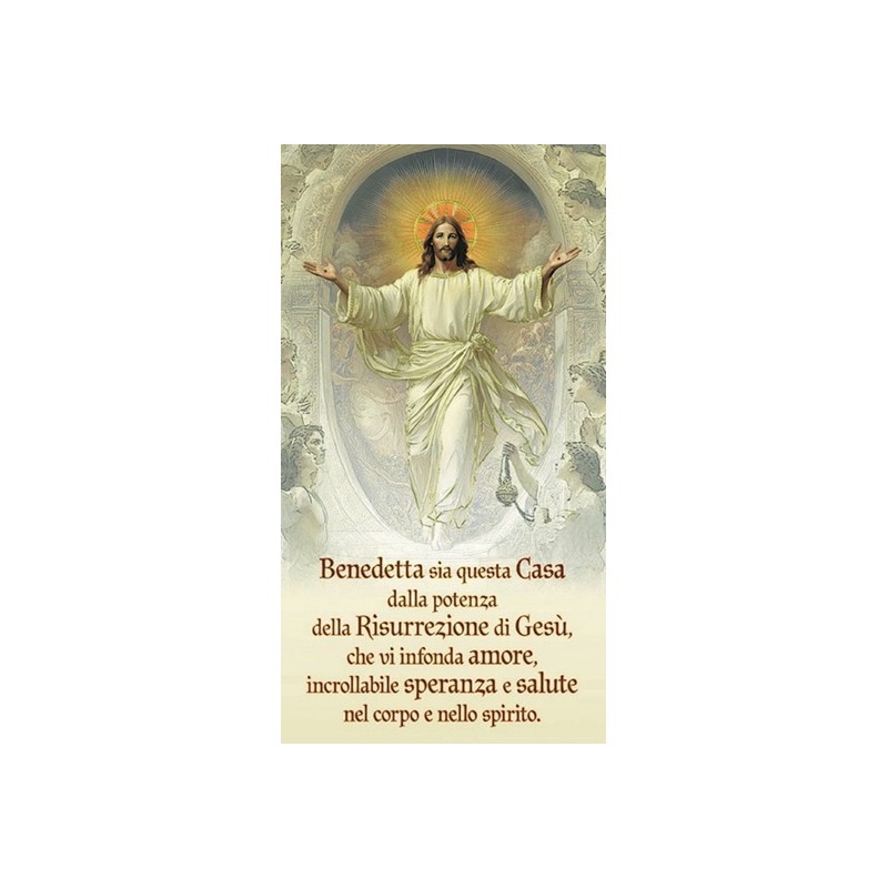 Benedizione Cristo Risorto 12x22 con oro (100 pz)
