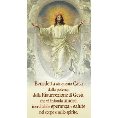 Benedizione Cristo Risorto 12x22 con oro (100 pz)