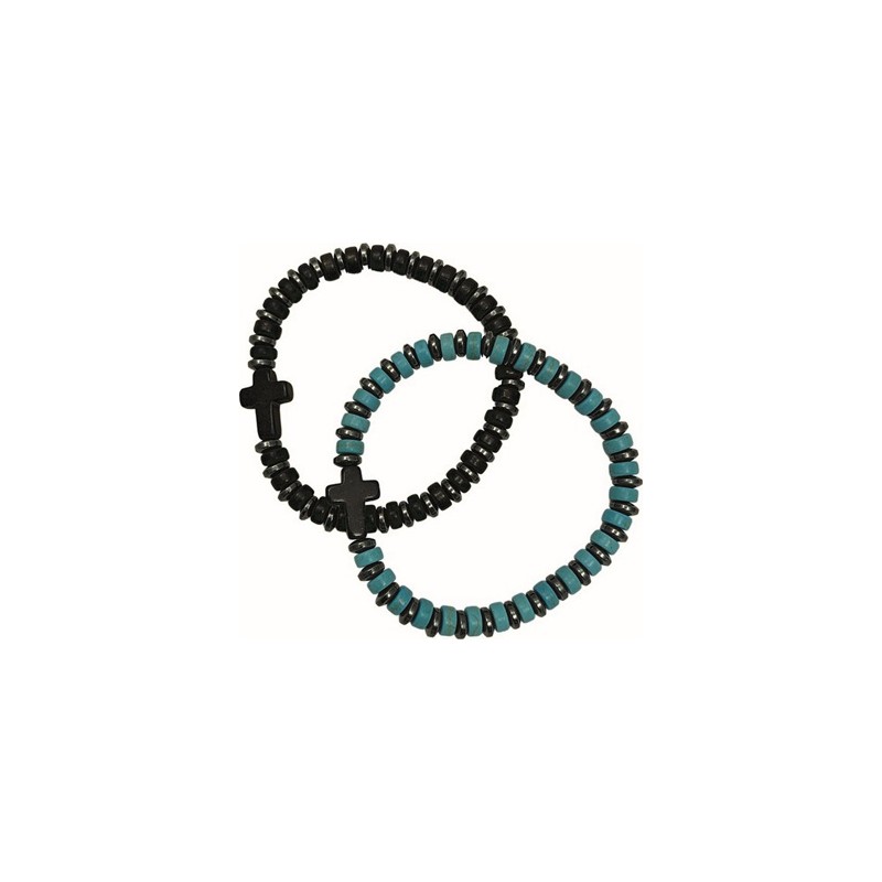 Braccialetto con ematite e resina legatura elastico