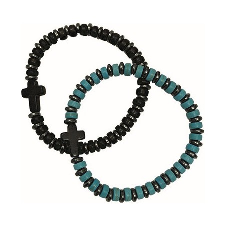 Braccialetto con ematite e resina legatura elastico