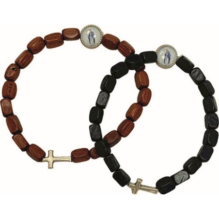 Braccialetto in legno legatura elastico misura uomo