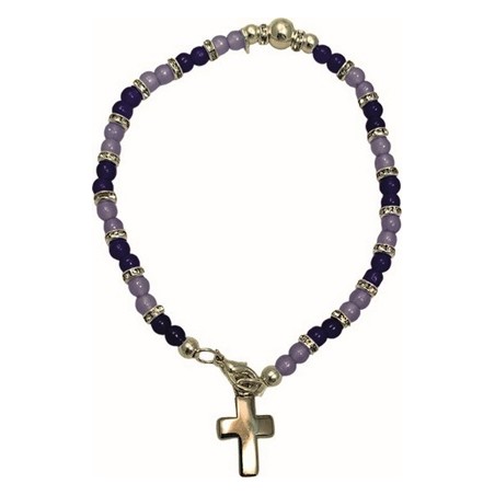 Braccialetto in vetro con moschettone