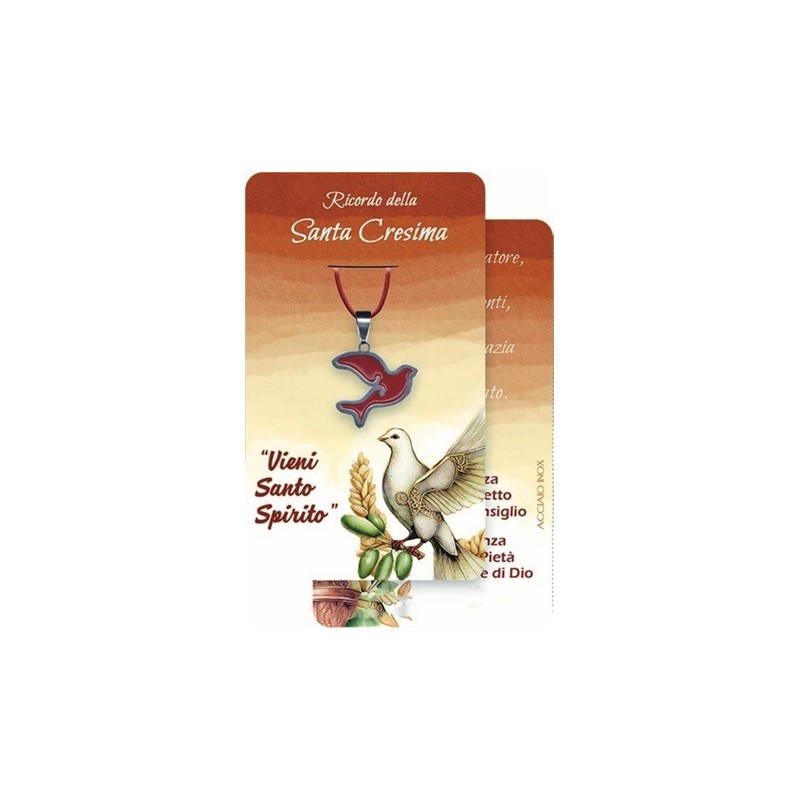 Confezione ciondolo colomba in acciaio