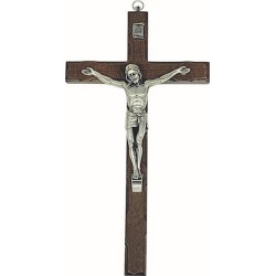 Croce in noce cm. 30 corpo metallo