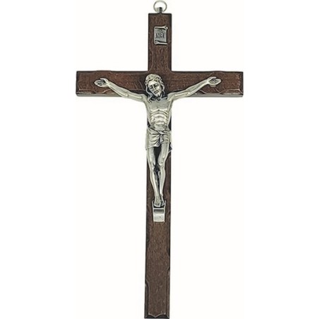 Croce in noce cm. 30 corpo metallo