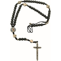 Rosario in ematite legatura corda grano mm. 6 con clip