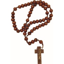 Rosario in legno legatura filo grano mm. 10