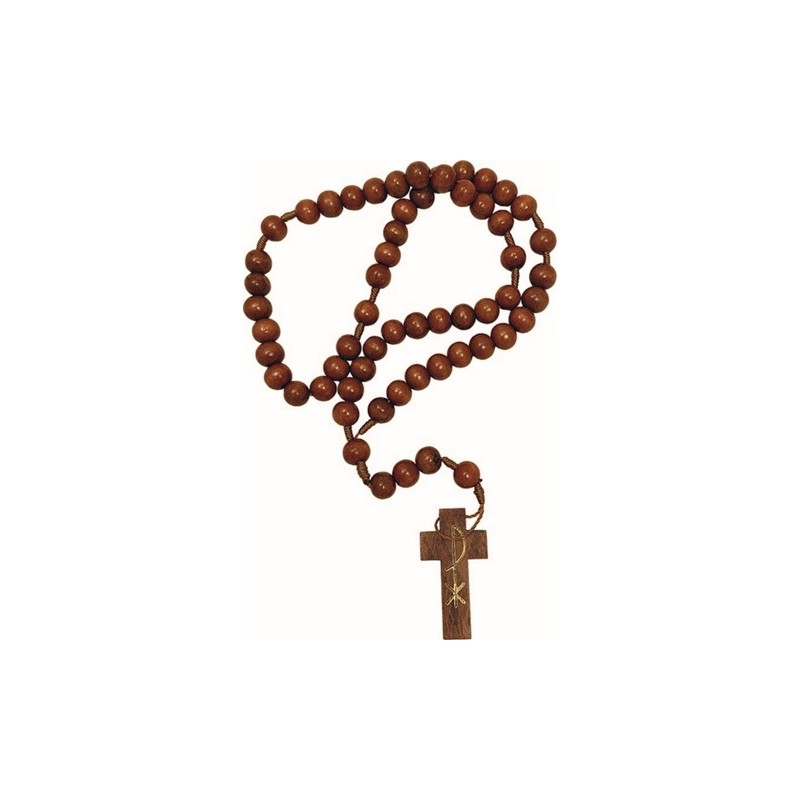 Rosario in legno legatura filo grano mm. 10