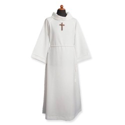 Tunica Prima Comunione bianca con finto cappuccio