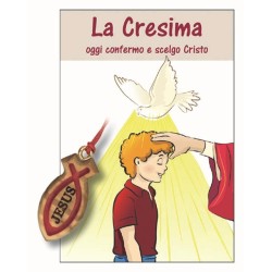 Confezione libretto Cresima con ciondolo in ulivo cm. 3
