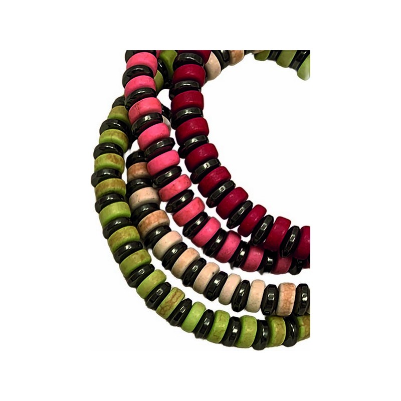 Braccialetto con ematite e resina legatura elastico