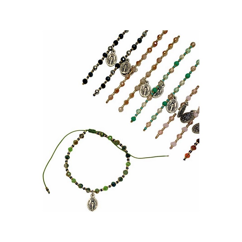 Braccialetto in semicristallo colorato legatura filo