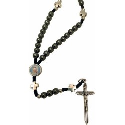 Rosario in ematite legatura corda grano mm. 6 con clip