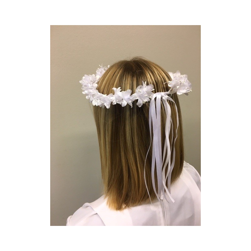 Coroncina fiori bianchi Prima Comunione