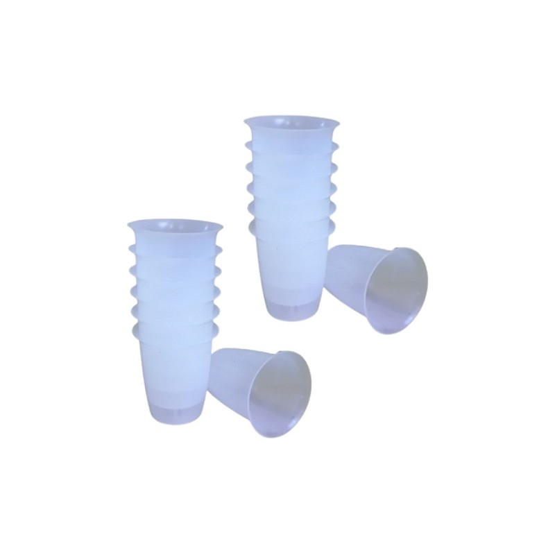 100 Flambeaux in plastica bianco cm. 8,5