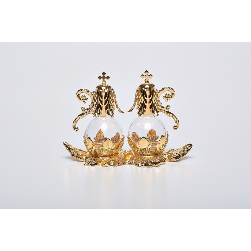 Ampolline "Vesuvio" su vassoio fusione dorato 100 cc.