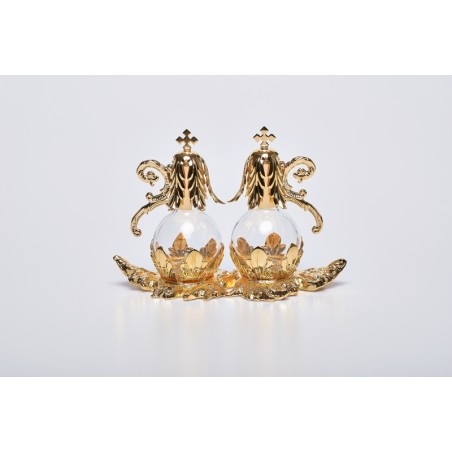 Ampolline "Vesuvio" su vassoio fusione dorato 100 cc.