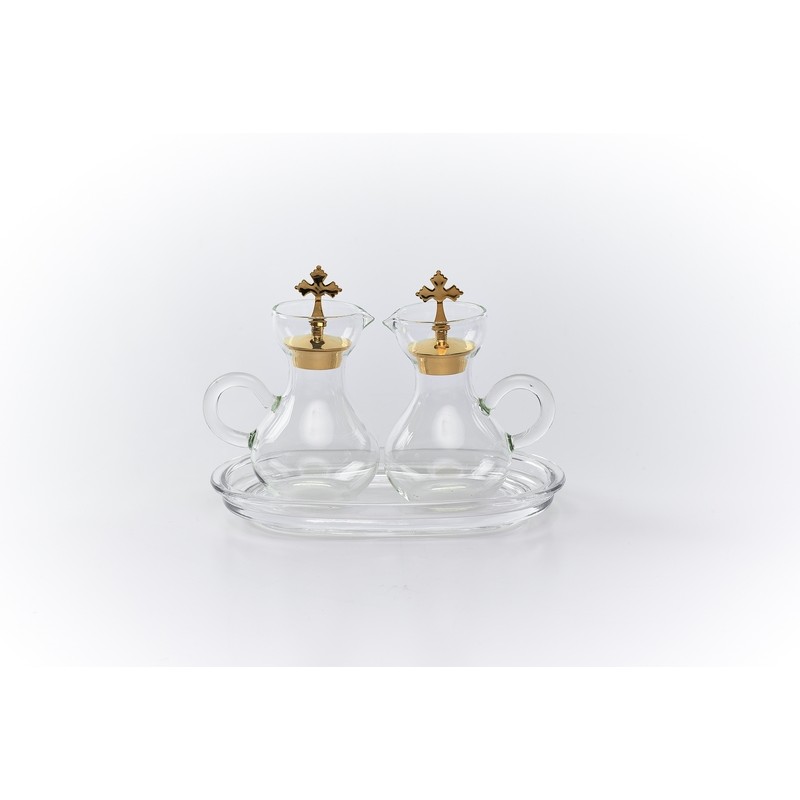 Ampolline e vassoio in vetro