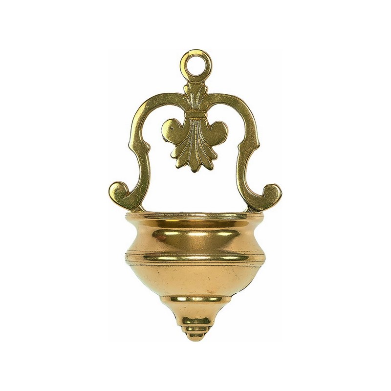 Acquasantiera ottone dorato alt. cm. 17