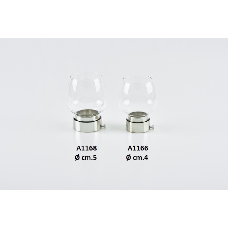 Antivento in vetro Ø cm. 5 argento