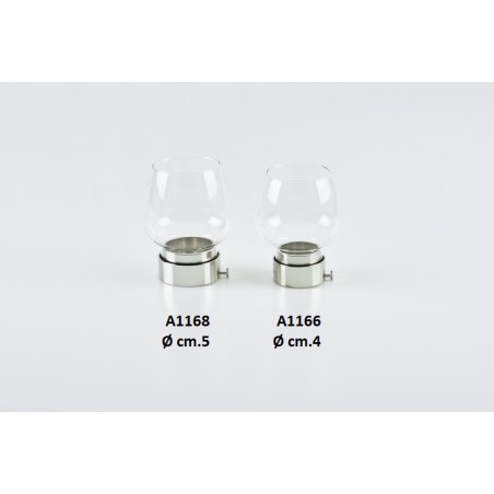 Antivento in vetro Ø cm. 5 argento