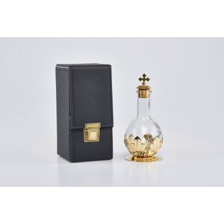 Astuccio con 1 fiaschetta per oli santi con tappo a vite