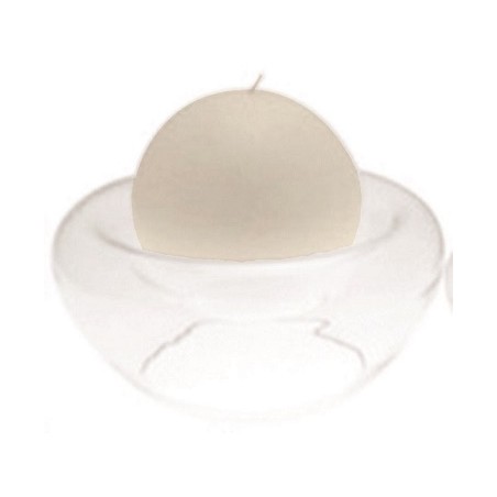 Base in vetro trasparente per moccolo sfera