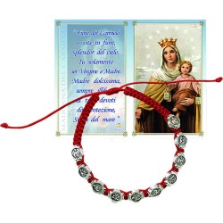 Braccialetto in corda con medagliette scapolari