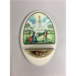 Acquasantiera legno Madonna di Fatima