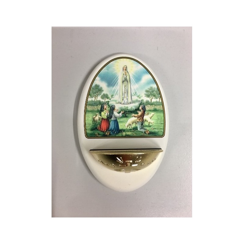 Acquasantiera legno Madonna di Fatima