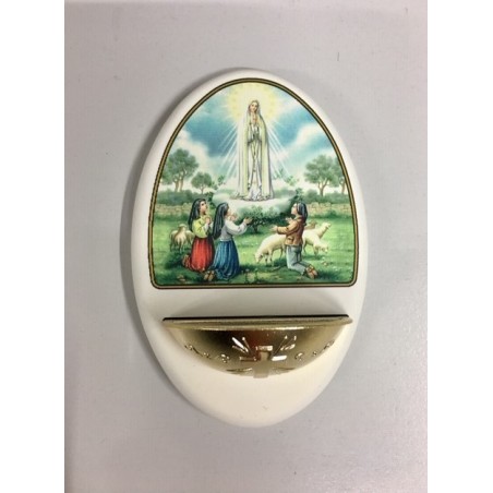 Acquasantiera legno Madonna di Fatima