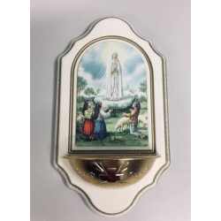 Acquasantiera legno Madonna di Fatima