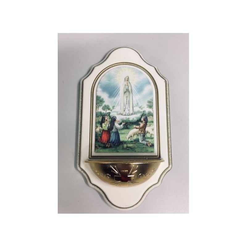 Acquasantiera legno Madonna di Fatima