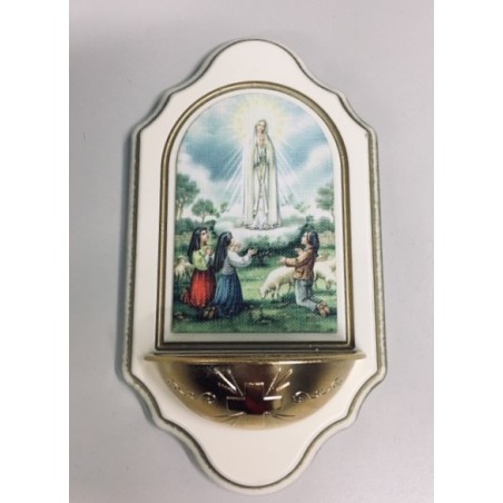 Acquasantiera legno Madonna di Fatima