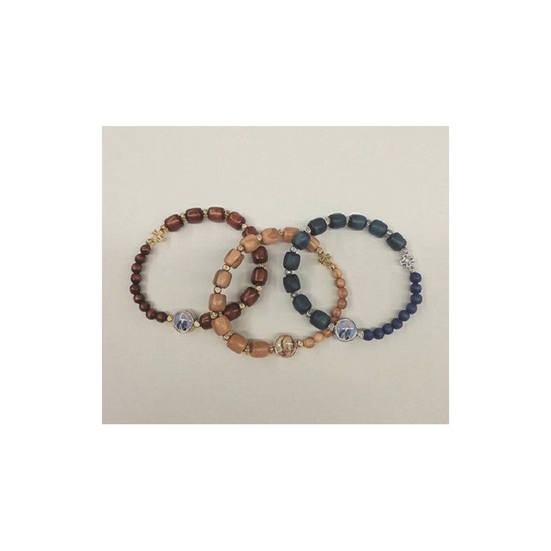 Braccialetto in legno legatura elastico