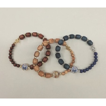 Braccialetto in legno legatura elastico