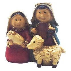 Blocco Natività naif con pecora cm. 4