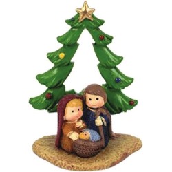 Alberello Natività naif in resina cm. 8