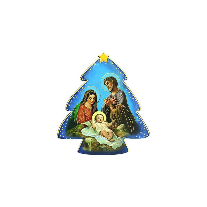 Alberello Natività in legno da appendere