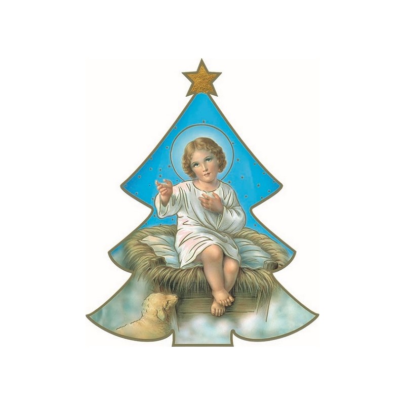 Alberello in legno Gesù Bambino da appendere