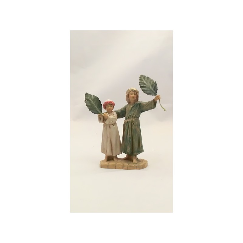 Bambini con foglie di palma cm 12