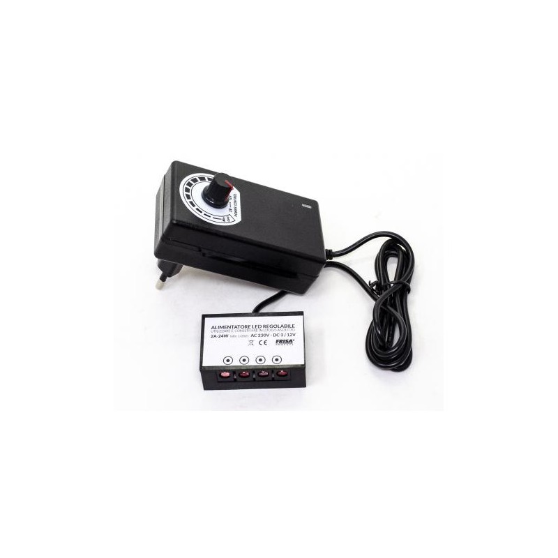 Alimentatore Led e Striscie regolabile 4 uscite DC 2,1 e 4 uscite DC 2,5