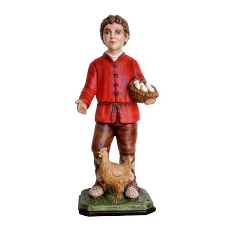 Bambino con uova e gallina - presepio cm. 100