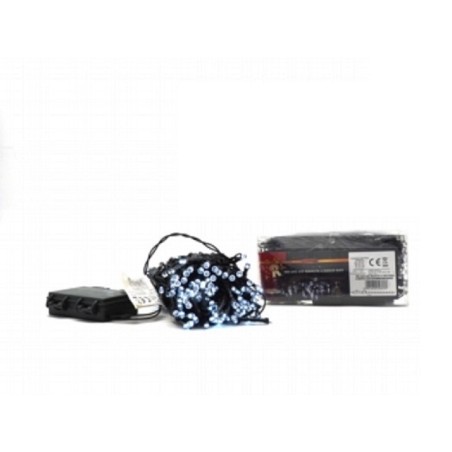 180 Led bianco freddo filo verde c/gioco luci a batteria